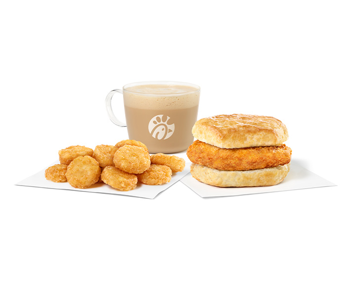 Biscuit con Pollo Chick-fil-A® más hash browns y café 100% de Puerto Rico